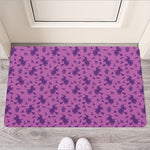 Purple Halloween Witch Pattern Print Rubber Doormat
