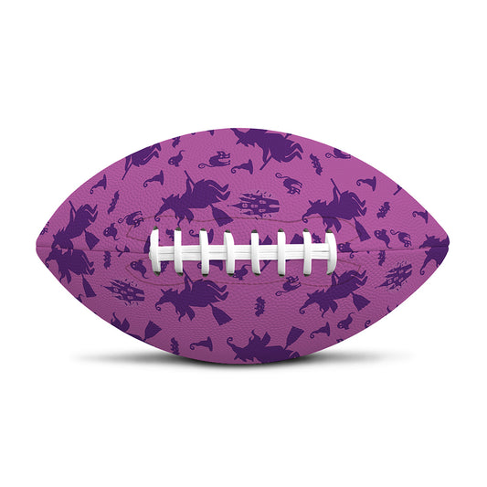 Purple Halloween Witch Pattern Print Rugby Ball