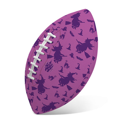 Purple Halloween Witch Pattern Print Rugby Ball