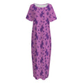 Purple Halloween Witch Pattern Print Short Sleeve Long Nightdress