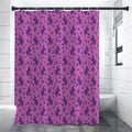 Purple Halloween Witch Pattern Print Shower Curtain