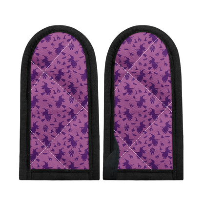 Purple Halloween Witch Pattern Print Skillet Handle Cover