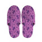 Purple Halloween Witch Pattern Print Slippers