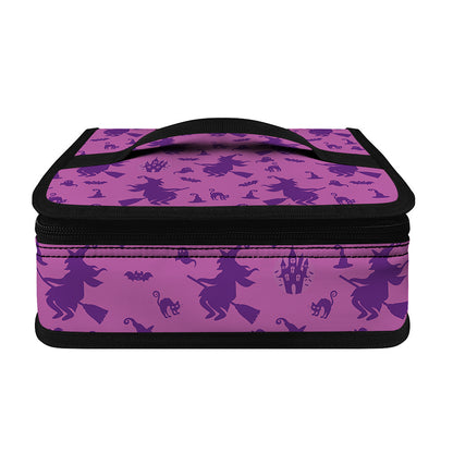 Purple Halloween Witch Pattern Print Small Lunch Bag