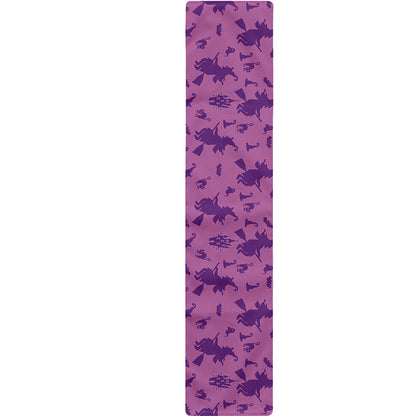 Purple Halloween Witch Pattern Print Table Runner