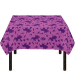 Purple Halloween Witch Pattern Print Tablecloth
