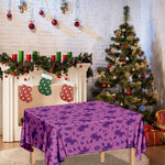 Purple Halloween Witch Pattern Print Tablecloth