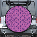 Purple Halloween Witch Pattern Print Tire Cover