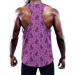 Purple Halloween Witch Pattern Print Training Tank Top