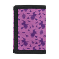 Purple Halloween Witch Pattern Print Trifold Wallet
