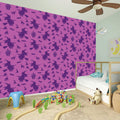 Purple Halloween Witch Pattern Print Wall Sticker