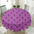 Purple Halloween Witch Pattern Print Waterproof Round Tablecloth