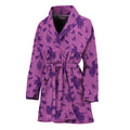 Purple Halloween Witch Pattern Print Women's Bathrobe