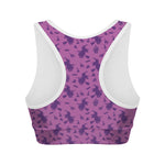 Purple Halloween Witch Pattern Print Women's Sports Bra