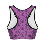 Purple Halloween Witch Pattern Print Women's Sports Bra
