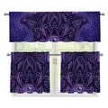Purple Hamsa Hand Print 3 Piece Kitchen Curtains