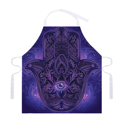 Purple Hamsa Hand Print Adjustable Apron