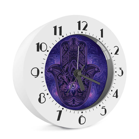 Purple Hamsa Hand Print Alarm Clock