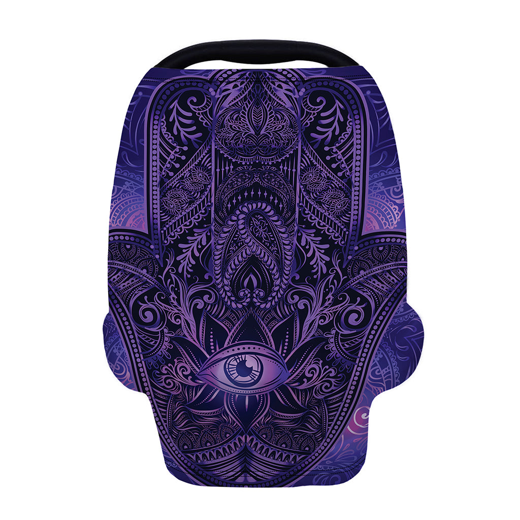 Purple Hamsa Hand Print Baby Seat Cover