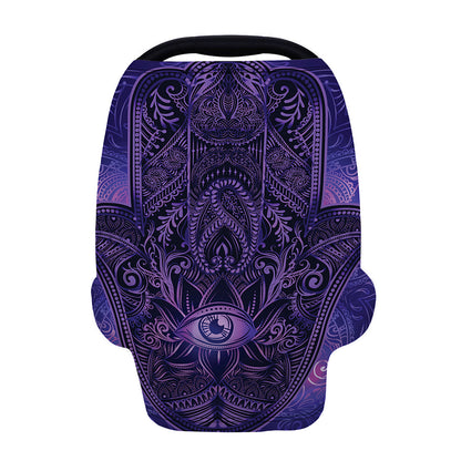 Purple Hamsa Hand Print Baby Seat Cover