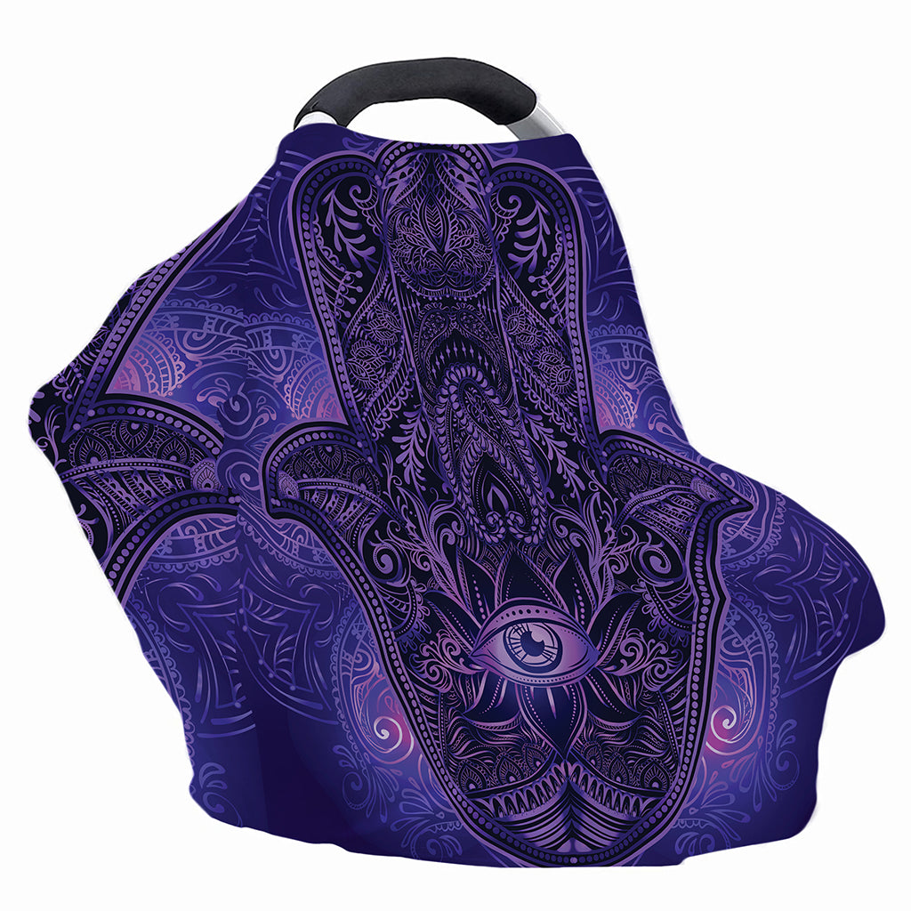 Purple Hamsa Hand Print Baby Seat Cover