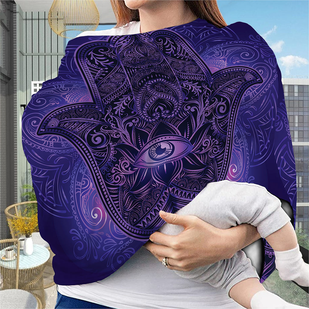Purple Hamsa Hand Print Baby Seat Cover