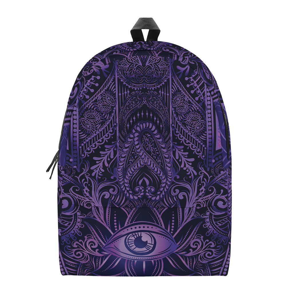 Purple Hamsa Hand Print Backpack