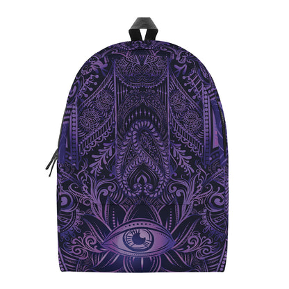 Purple Hamsa Hand Print Backpack