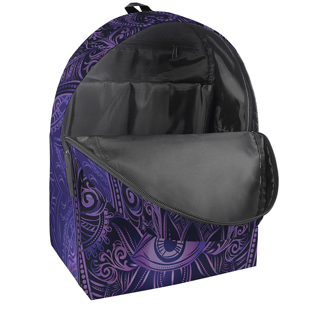 Purple Hamsa Hand Print Backpack