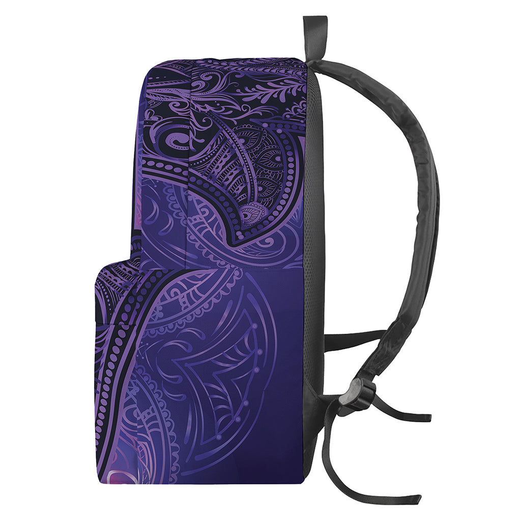 Purple Hamsa Hand Print Backpack