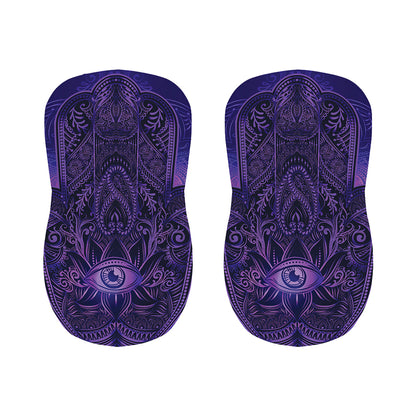 Purple Hamsa Hand Print Bar Stool Covers