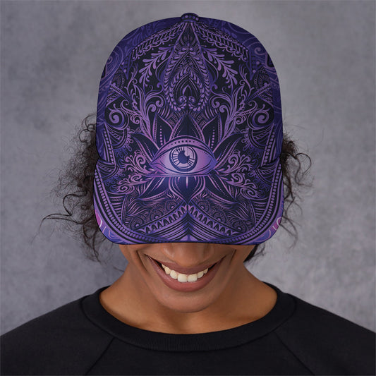 Purple Hamsa Hand Print Baseball Cap