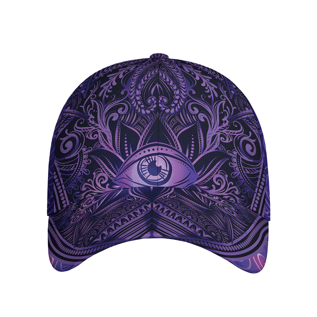 Purple Hamsa Hand Print Baseball Cap