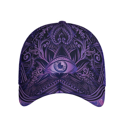 Purple Hamsa Hand Print Baseball Cap