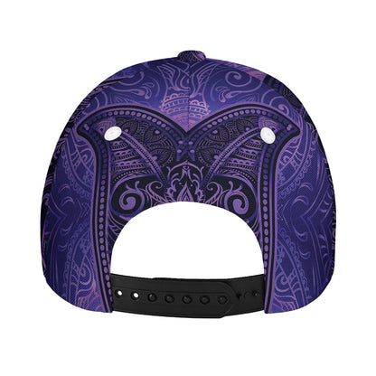 Purple Hamsa Hand Print Baseball Cap