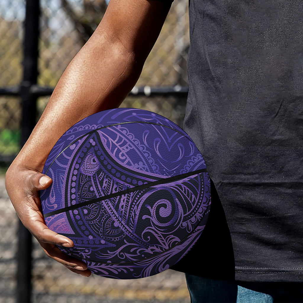 Purple Hamsa Hand Print Basketball