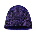 Purple Hamsa Hand Print Beanie