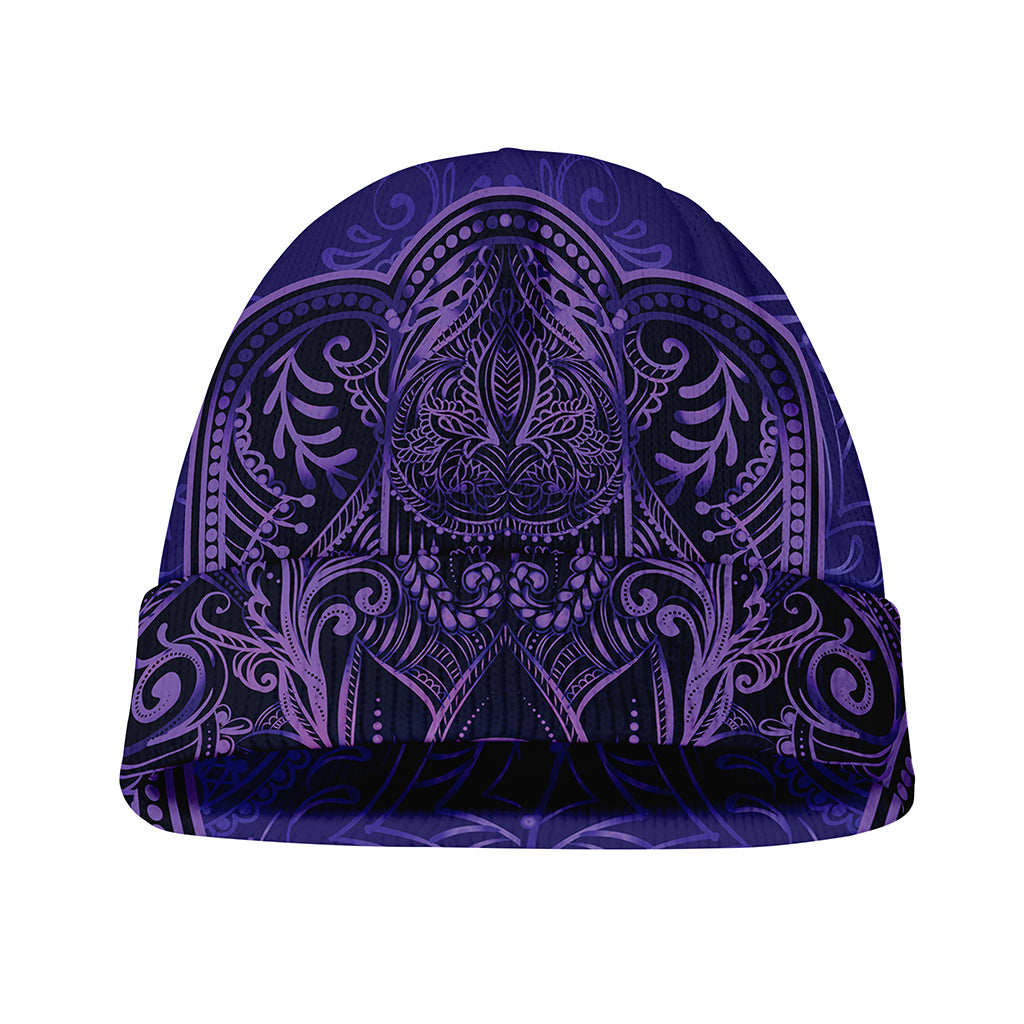Purple Hamsa Hand Print Beanie