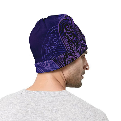 Purple Hamsa Hand Print Beanie
