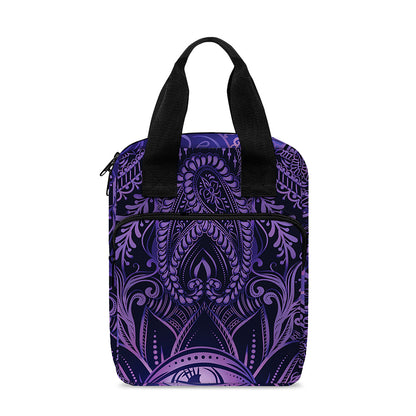 Purple Hamsa Hand Print Bible Tote Bag