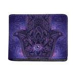 Purple Hamsa Hand Print Bifold Wallet