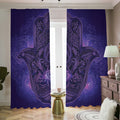 Purple Hamsa Hand Print Dimout Pencil Pleat Curtains