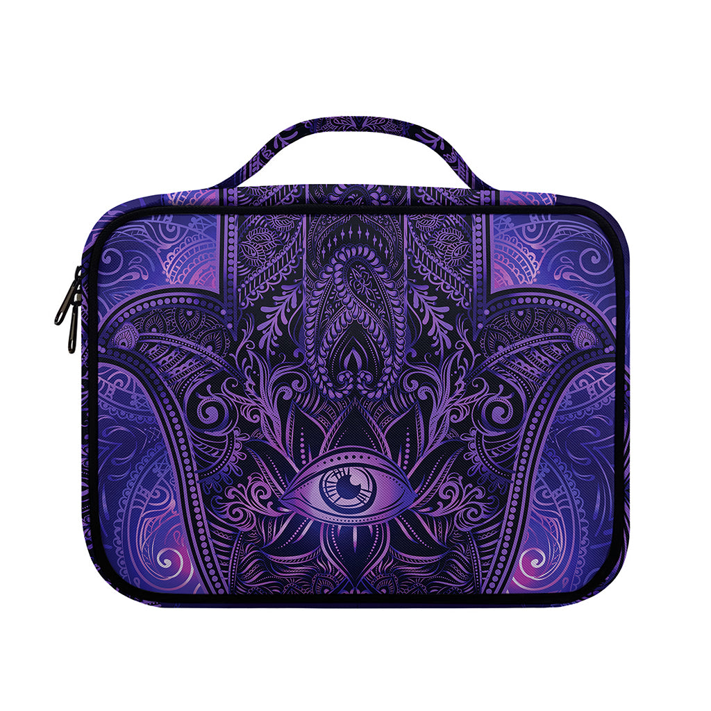 Purple Hamsa Hand Print Briefcase Bible Bag