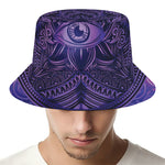 Purple Hamsa Hand Print Bucket Hat