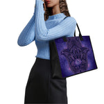 Purple Hamsa Hand Print Canvas Tote Bag