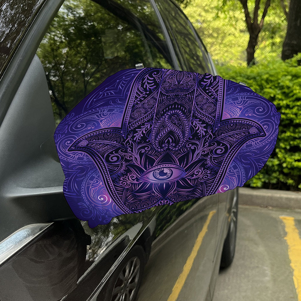 Purple Hamsa Hand Print Car Side Mirror Covers
