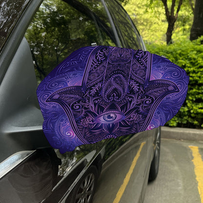 Purple Hamsa Hand Print Car Side Mirror Covers