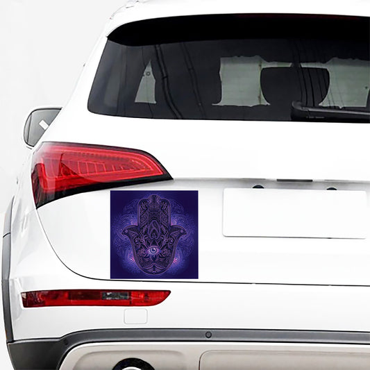Purple Hamsa Hand Print Car Sticker