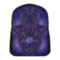 Purple Hamsa Hand Print Casual Backpack