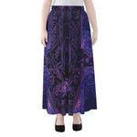 Purple Hamsa Hand Print Chiffon Maxi Skirt